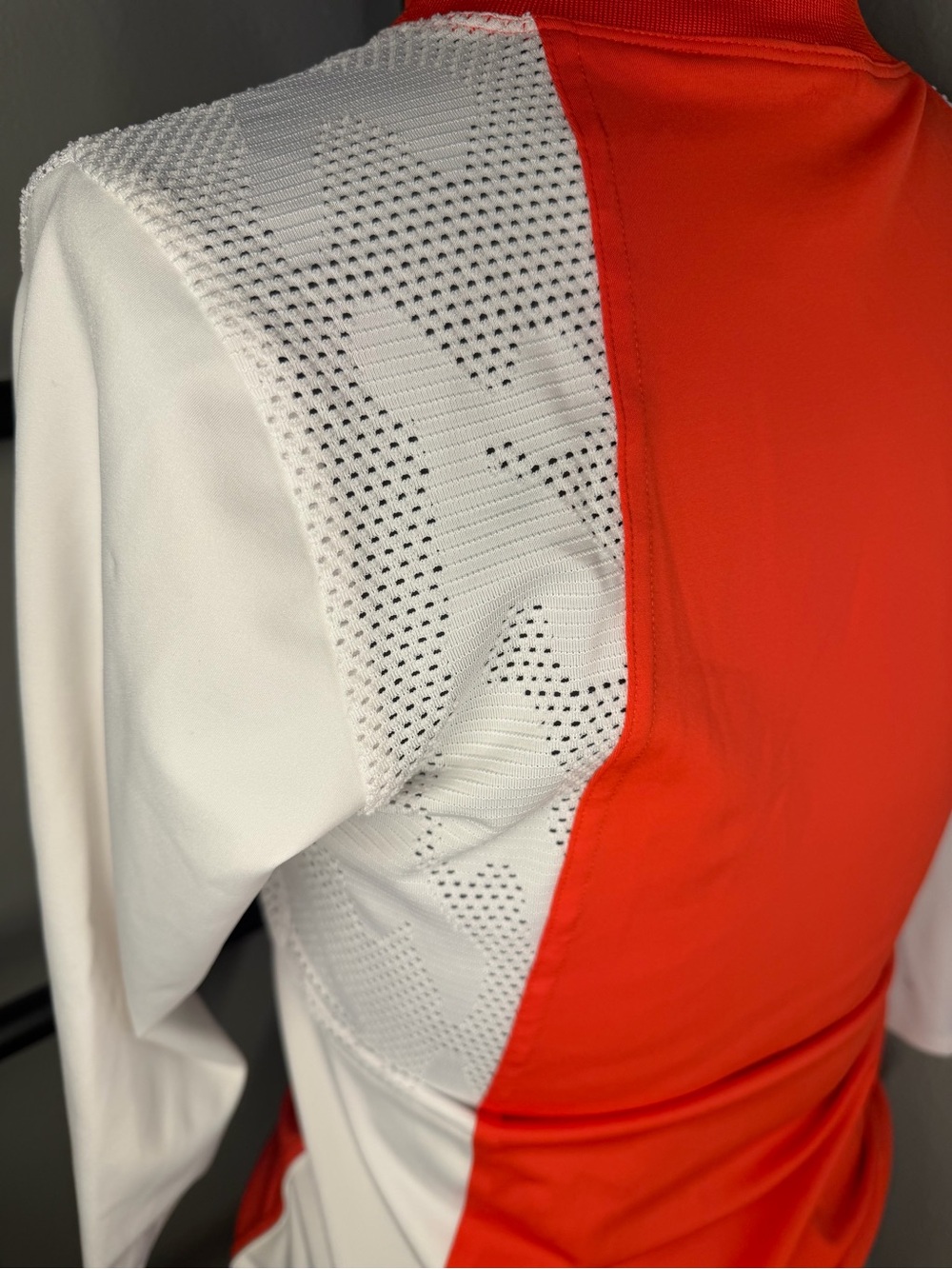 adidas Stella McCartney Orange and White Half-Zip Athletic Top Womens MED - Picture 5 of 6